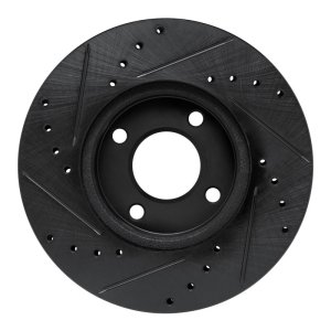 Nissan Versa Brake Rotor (1) - Front Right - R1 Concepts - Drilled & Slotted - Black - `17-`25 Nissan Versa Brake Rotor (1) - Front Right - R1 Concepts - Drilled & Slotted - Black - `17-`25